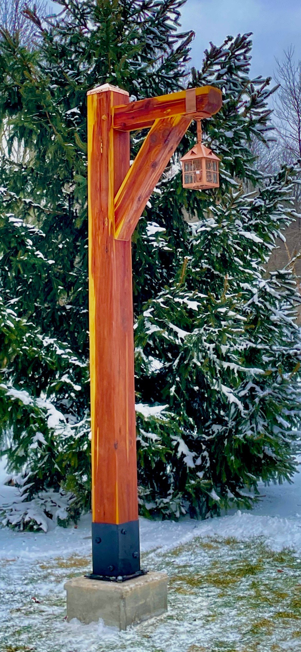 Cedar and Copper Lantern Post Etsy