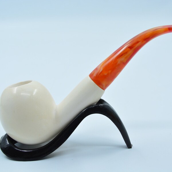 Daily Use Small Size Exclusive Meerschaum Pipe Artisan Pipes Block Meerschaum Turkish Pipe High Quality Half Twist Pattern Flower 1st Grade