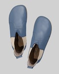 Mens Chelsea Boots: Blue Leather Wide Toe Box - Zero Drop Sole, Flexible Barefoot Style, Casual Mens Footwear