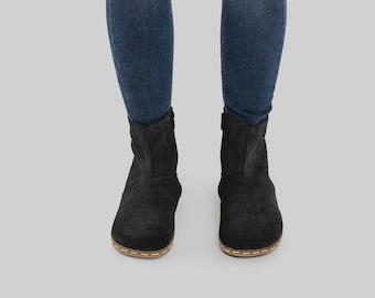 Black Turkish Chelsea Boots Womens - Slow-Craft Turkish Atelier, Slow-Fashion Footwear