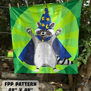 Magical Mayhem – Wizard Racoon Foundation Paper Piecing Pattern (48"x48") -DIGITAL DOWNLOAD ONLY