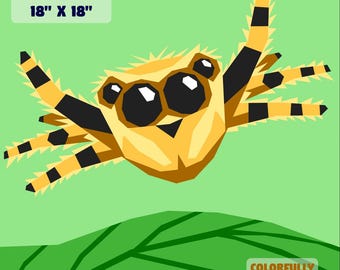 Jumping Spider – Foundation Paper Piecing Pattern (18"x18") -DIGITAL DOWNLOAD ONLY