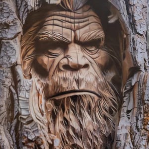 Bigfoot tree carving