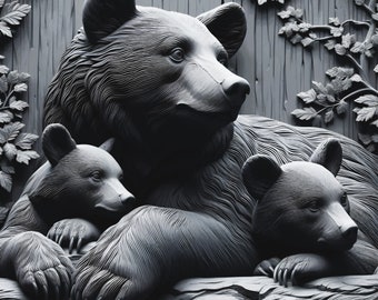 Bear/ cubs 3d stl for CNC