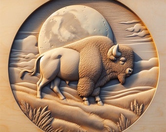 Buffalo 3d stl for CNC