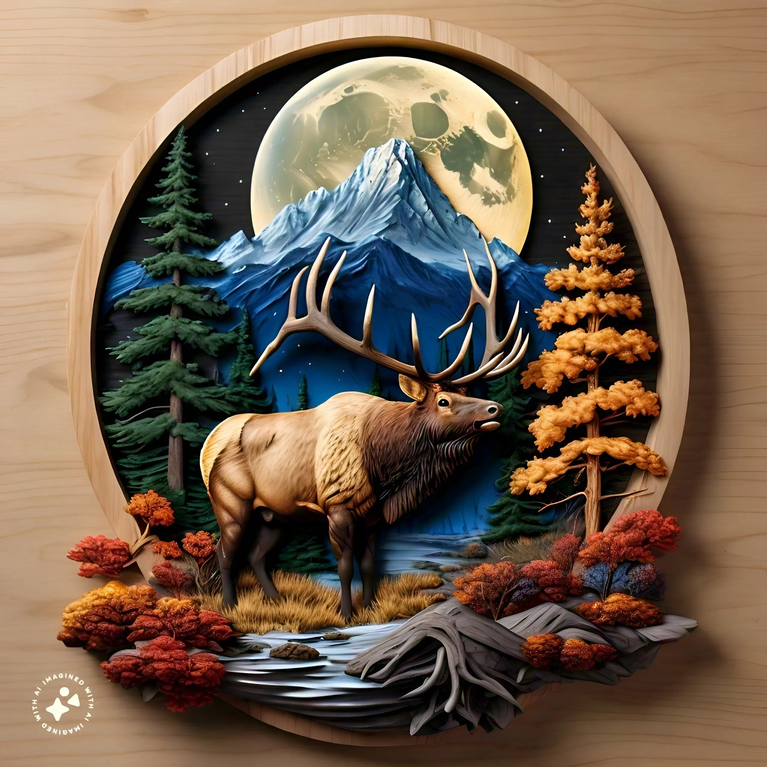 Bull Elk 3d stl for CNC