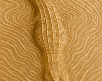 Swimming Gator 3D STL File For CNC