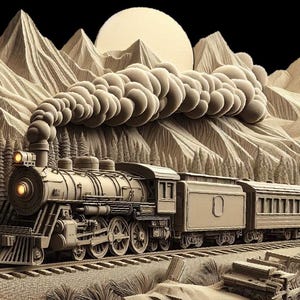 Archivo STL 3D de tren para CNC