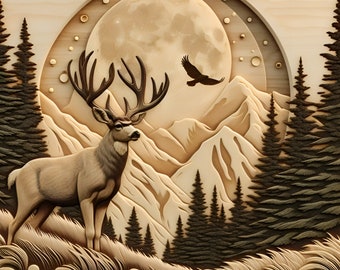 Deer 3d stl for CNC