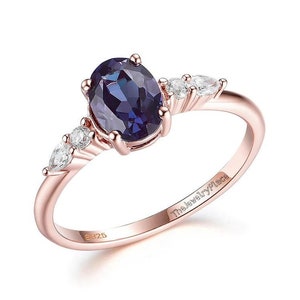 Solid Silver Alexandrite Ring- Alexandrite Engagement Ring- Promise Ring Color Changing Stone June Birthstone Gift For Her