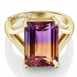 Emerald Ametrine Ring, 925 Sterling Silver Ring, Men Ametrine Ring, Ametrine Handmade Ring, Natural Ametrine Engagement Ring
