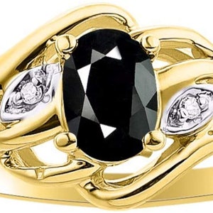 14k Gold Plated Black Onyx Ring Oval Cut Black Ring Natural Gemstone Ring