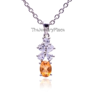 Oval Yellow Topaz Pendant Golden Topaz Necklaces 925 Silver Pendant Oval Cut Gemstone November Birthstone Women Pendant