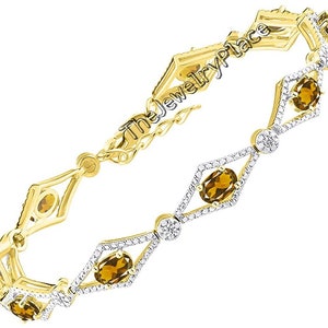 Real Yellow Topaz Bracelet-November Birthstone-Yellow Gemstone-Golden Topaz Bracelet-24K Gold Plated Bracelet-Golden TOPAZ Jewelry