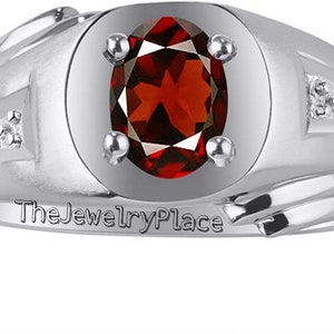 Vintage Men Garnet Ring- 925 Sterling Silver Ring- Natural Garnet Engagement Ring- Promise Ring- January Birthstone- Anniversary Gift