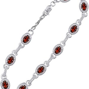 Beautiful Garnet Bracelet, 925 Sterling Silver, Garnet Jewelry, January Bracelet, Red Garnet Gemstone Bracelet, Wedding Jewelry