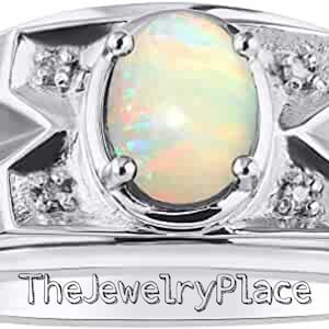 Men&#39;s Opal Ring, White Opal Ring, Opal Jewelry, Unique Opal Ring, White Fire Opal Ring, Engagement Opal Ring