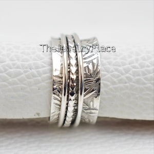 Zierliche Spinner Ring, Meditation Ring, Handgemachter Ring, 925 Sterling Silber Ring, Daumen Ring, Fidget Ring, Boho Ring, Sorgen Ring, Geschenk für Sie