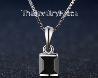 Colgante de ónix de plata maciza, ónix antiguo, collar de ónix negro, colgante de dainty negro, colgante negro de delicado, collar de fuerza