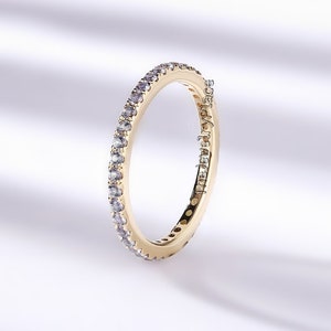 Beautiful Handmade Eternity Band Alexandrite Ring Aniversary Ring 24k Rose Gold Vermeil, Matching Band Stacking Ring June Birthstone Band
