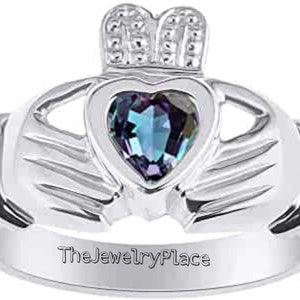 Heart Shape Alexandrite Ring- 925 Sterling Silver Ring- Halo Alexandrite Engagement Ring- June Birthstone- Anniversary Gift For Her