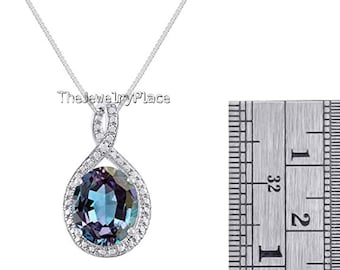 アレキサンドライトネックレス、925スターリングシルバーネックレス