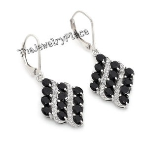 Genuine Black Onyx Statement Earrings, 925 Sterling Silver Earrings, Drop Silver Earrings, Onyx Earrings, Black Earrings, Gifts