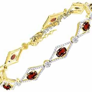 Tennis Garnet Bracelet For Women, 925 Sterling Silver, Garnet Jewelry, January Bracelet, Red Garnet Gemstone Bracelet, Wedding Jewelry