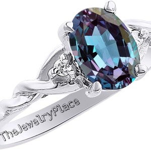 Alexandrite Ring- Solid Silver Ring- Green & Purple Alexandrite Engagement Ring- Promise Ring June Birthstone Gift For Her