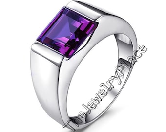 Men&#39;s Ring Vintage Alexandrite Ring, Sliver Men Ring, Engagement Ring, Promise Ring, June Birthstone Ring, Anniversary Gift for Men