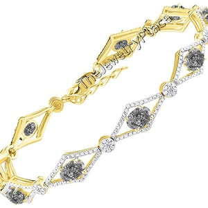 Black Rutilated Quartz Bracelet, 14K Gold Plated Rutile Tourmalinated Quartz Bracelet for Women