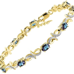 Dainty Alexandrite Bracelet-Color Changing Gemstone-Sterling Silver Bracelet-Colors Changing Bracelet-June Birthstone Bracelet.