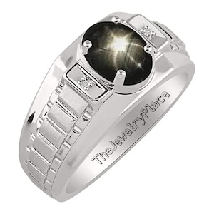 Bague Étoile Homme Bague de Fiançailles Star Sapphire Bague Noir Pierre Précieuse Argent Sterling Bague Lindy Star Promise Bague Cadeau Pour Elle