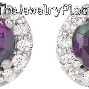 Studs Alexandrite Earrings, Studs Earrings, 925 Sterling Silver,Color Changing Gemstone,Dainty Alexandrite Earrings