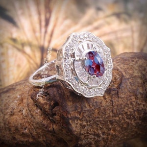 Bright Alexandrite ring, Engagement Ring, Brilliant Alexandrite Ring, Stunning Purple Alexandrite, Alexandrite Jewelry