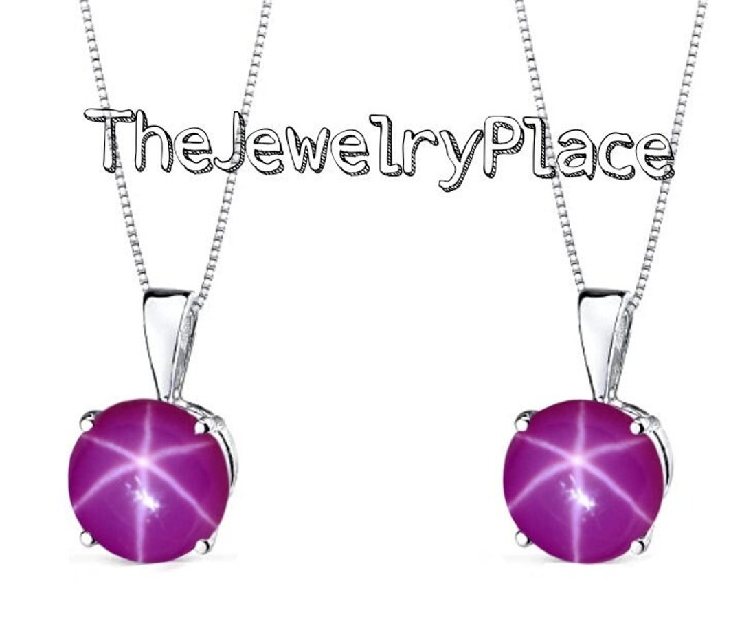 Pendentif étoile Rubis Rose Lindy Star - Argent Sterling 925 - Collier 18 Pouces - Neuf Avec étiquettes