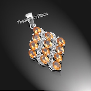 Natural Yellow Topaz Necklace, Statement Topaz Necklace, Oval Golden Topaz Pendant Sterling Silver, Black Friday Gift, Christmas Gift