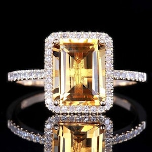 Verlobung Gelber Topas Ring-November Geburtsstein Ring-Gelber Topas Ring-Goldener Topas Ring-925 Sterling Silber Ring-Golden TOPAZ Schmuck Ring