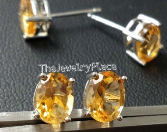 Beautiful Handmade Design Yellow Topaz Studs Earrings-Golden Topaz Earrings-Golden Topaz Earrings-Women Golden Topaz Studs