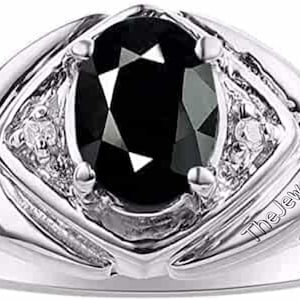 Black Onyx Engagement Ring Black Ring Sterling Silver Black Gemstone Ring