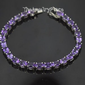 Solid Silver Alexandrite Bracelet-Color Changing Gemstone-Sterling Silver Bracelet-Colors Changing Bracelet-June Birthstone Bracelet.