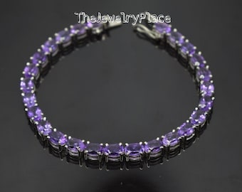 Solid Silver Alexandrite Bracelet-Color Changing Gemstone-Sterling Silver Bracelet-Colors Changing Bracelet-June Birthstone Bracelet.