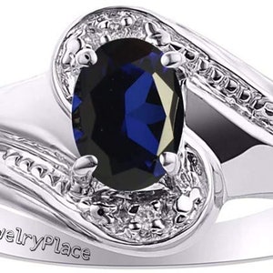 Blue Sapphire Ring - September Birthstone - Statement Ring - Silver Ring - Engagement Ring - Prong Ring - Oval Gems Ring - Cocktail Ring