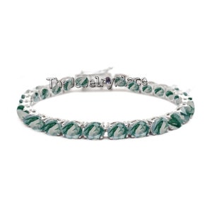 Bracelet Moss Agate Sterling Silver, Moss Agate Gemstone Bracelet, Oval Moss Agate Bracelet, Wedding Bracelet