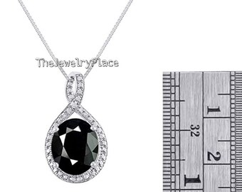 Natural Black Onyx Necklace-Handmade Silver Pendant-925 Sterling Silver Pendant-Oval Designer Black Onyx Pendant-December Birthstone