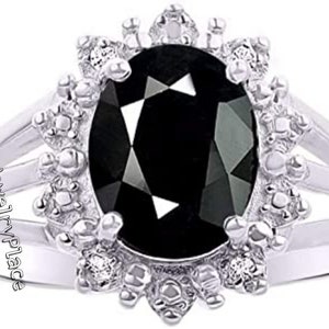 Black Onyx Engagement Ring 2ct Oval Cut 925 Sterling Silver Engagement Ring Cluster Ring Lab Moissanite Bridal Ring Promise Ring Anniversary