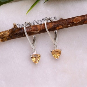 Golden Topaz Hoop Earrings-Golden Topaz Gems-Yellow Topaz Earrings-Women Golden Topaz Hoop Earring