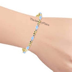 Solid Silver Tennis Rainbow Moonstone Bracelet, Bolo Bracelet, June Birthstone, Blue Fire Gemstone, Gift For Her, Wedding Bracelet