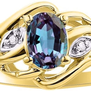 Victoria Alexandrite Ring- 14k Gold Plated Ring- June Birthstone- Engagement Ring- Promise Ring- Anniversary Gift- Birthday Gift For Her