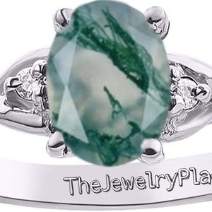 Natural Moss Agate Ring, Antique Handmade Wedding Ring, Oval Cut Moss Agate Ring, 925 Sterling Silver Ring, Moss Agate Gemstone Jewelry